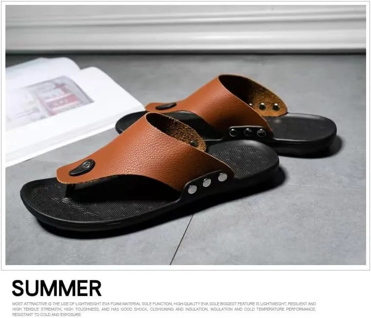 Men's Comfort Thong Sandals, EVA Flip Flops, Available in White, Brown, Black