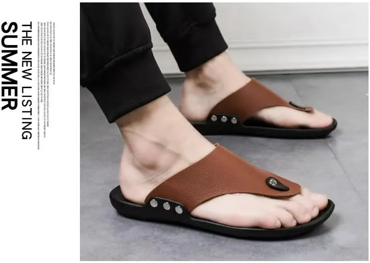 Men's Comfort Thong Sandals, EVA Flip Flops, Available in White, Brown, Black