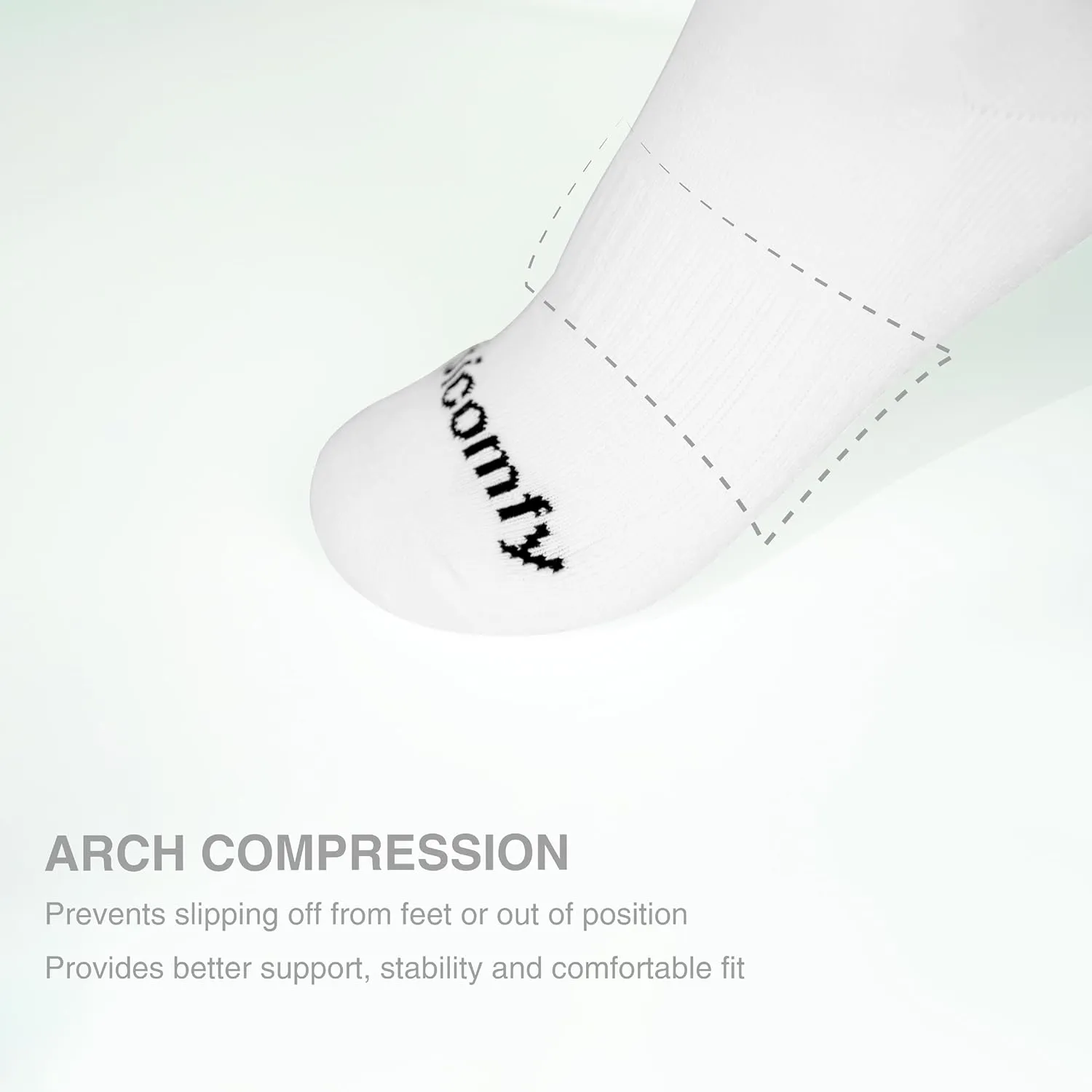 Men's Cotton Ankle Socks with Cushioned Bottom and Arch Compression for Running, Sports, Everyday Wear (6 Pairs)