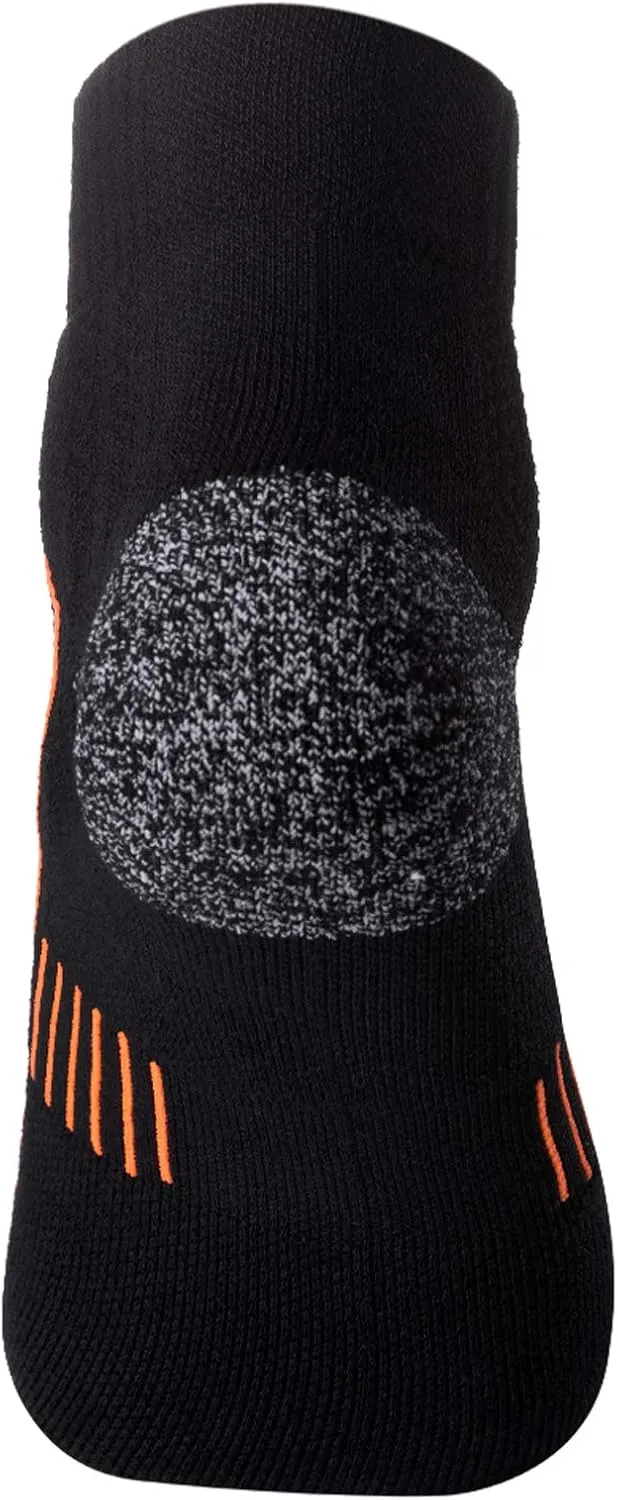 Men's Cushioned Anti Odor Blister Proof Quarter Crew Low Cut Compression Running Trekking Socks