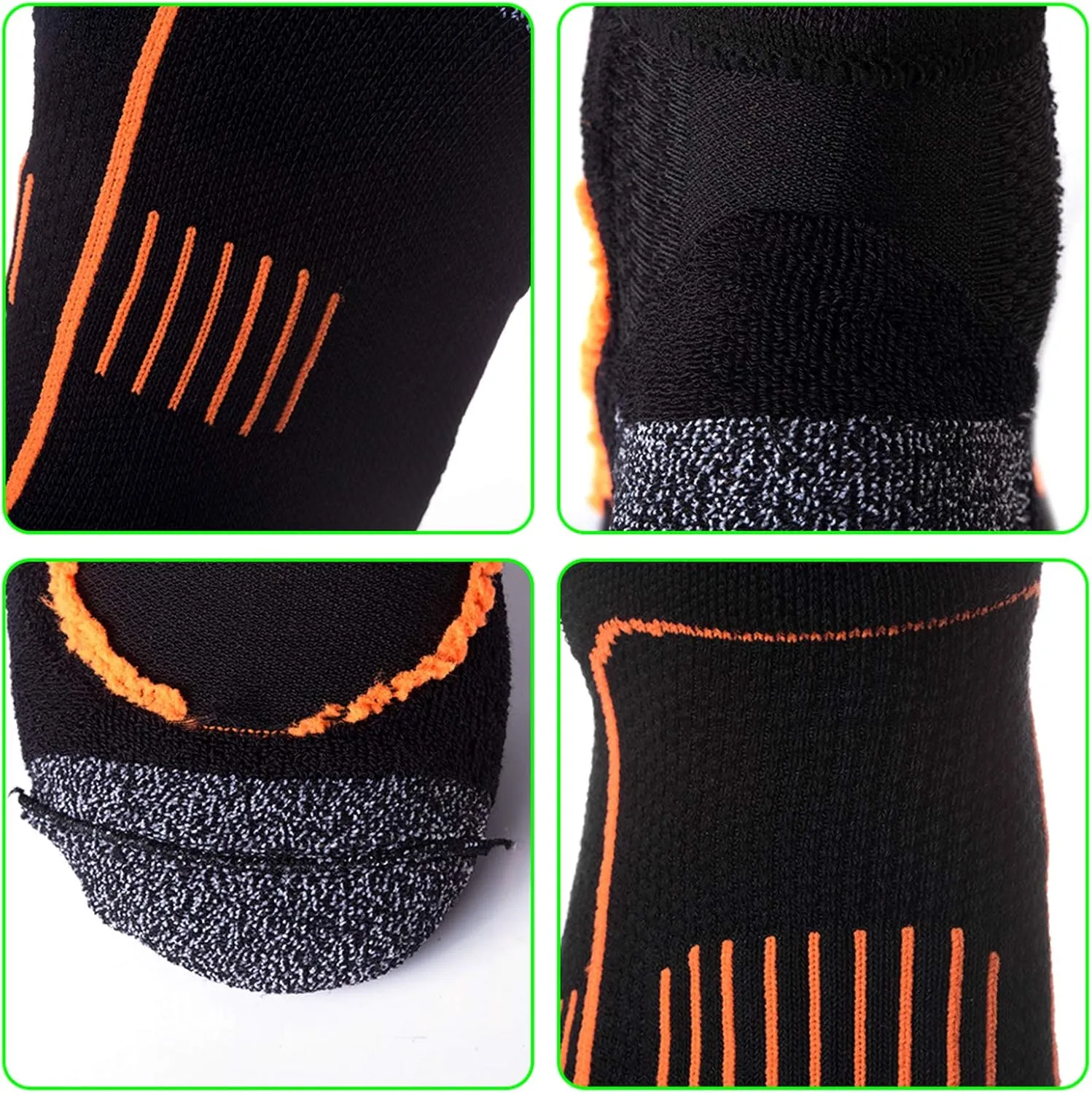 Men's Cushioned Anti Odor Blister Proof Quarter Crew Low Cut Compression Running Trekking Socks