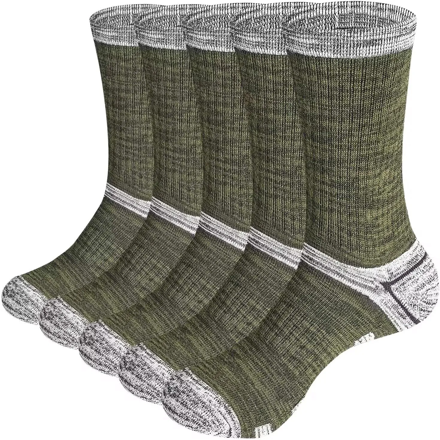 Men's Cushioned Outdoor Hiking Socks For Men, Sweat Wicking Cotton Casual Everyday Work Atheltic Crew Socks, 5 Pairs