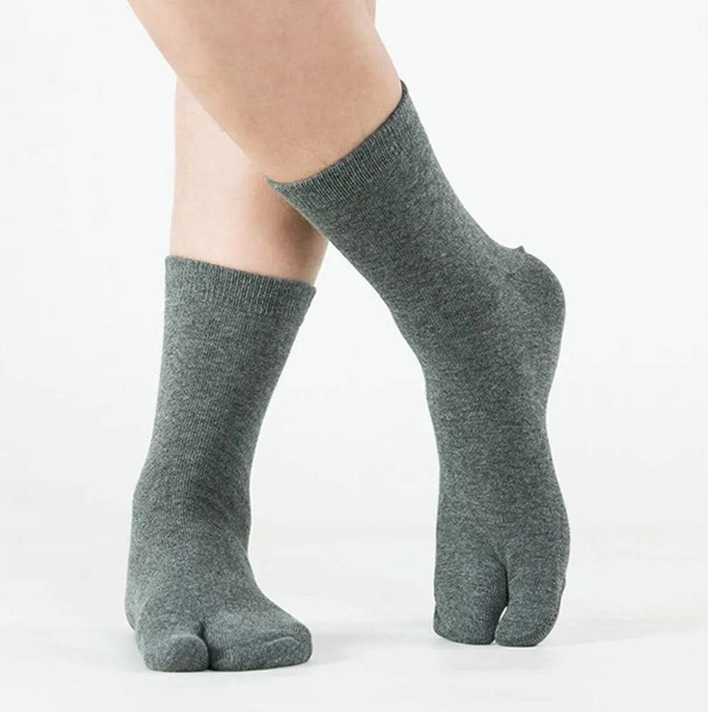 Men's Flip Flop Socks Tabi Split Toe Geta Wicking Cotton Pack of 4