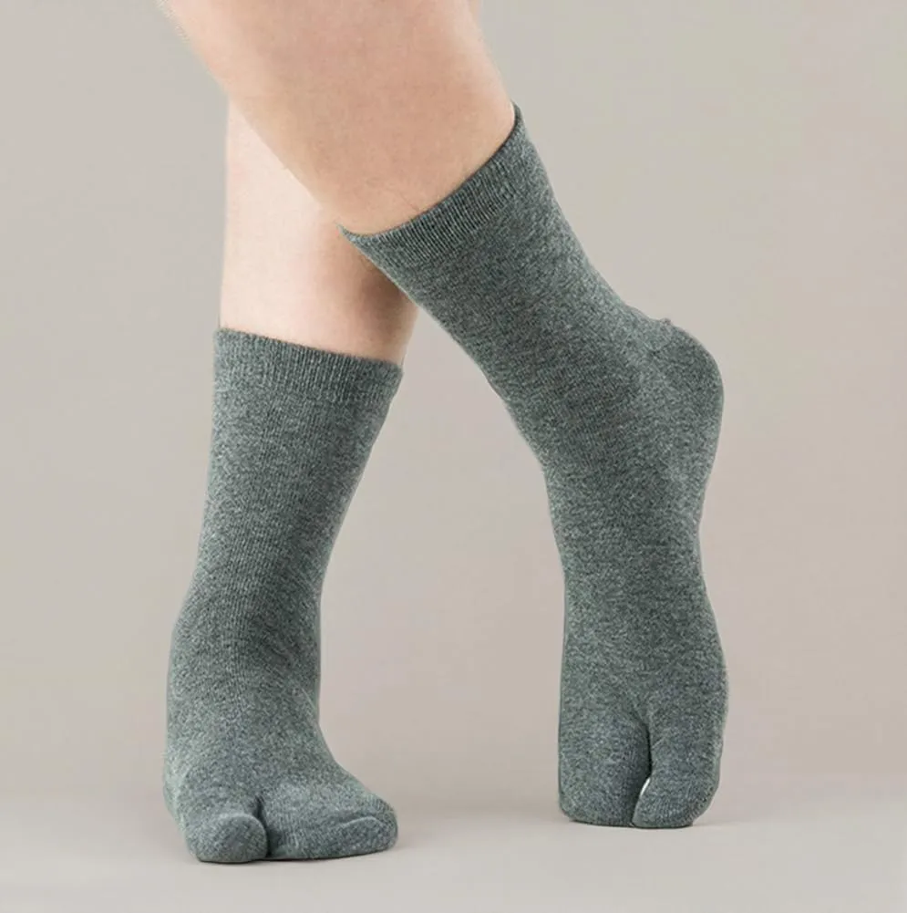 Men's Flip Flop Socks Tabi Split Toe Geta Wicking Cotton Pack of 4
