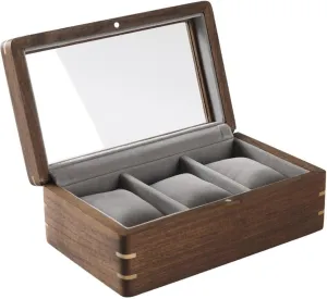 Mens Jewellery Box Black Walnut Solid Wood Watch Storage Box for Men's Gifts Transparent Flip Watch Display Box Watch Gift Box