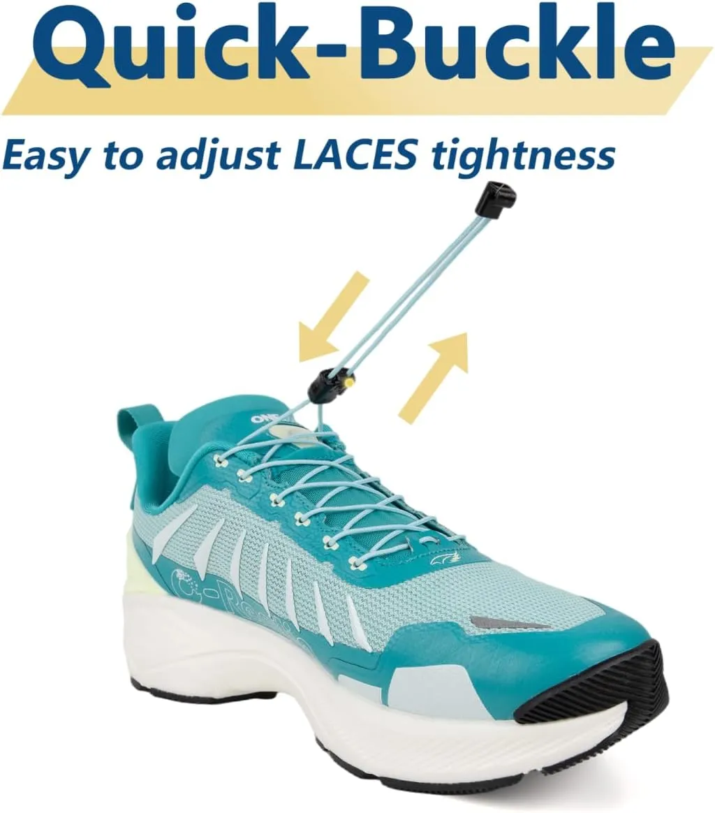 Men's Max Cushioned Quick Laces Hiking Walking Shoes with Arch Support Plantar Fasciitis Pain Relief Breathable Outdoor Trailing Running Sneakers Non Slip Trekking Camping Shoes