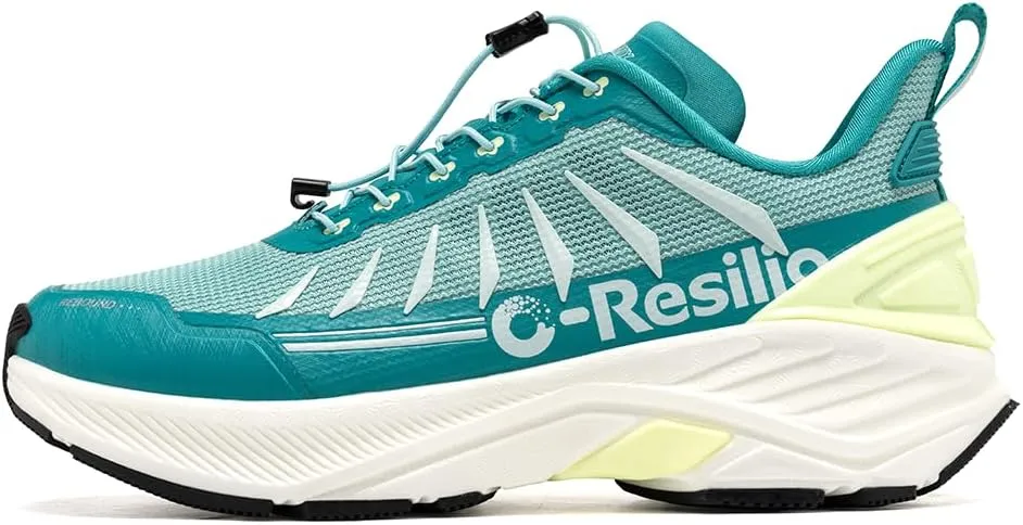 Men's Max Cushioned Quick Laces Hiking Walking Shoes with Arch Support Plantar Fasciitis Pain Relief Breathable Outdoor Trailing Running Sneakers Non Slip Trekking Camping Shoes