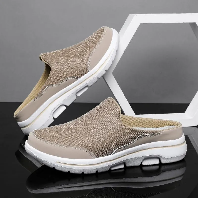 Men's Mesh House Slippers, Slip-on Mules, Indoor, Slipons,Stylish Wide Summer Shoe,Lightweight, Washable