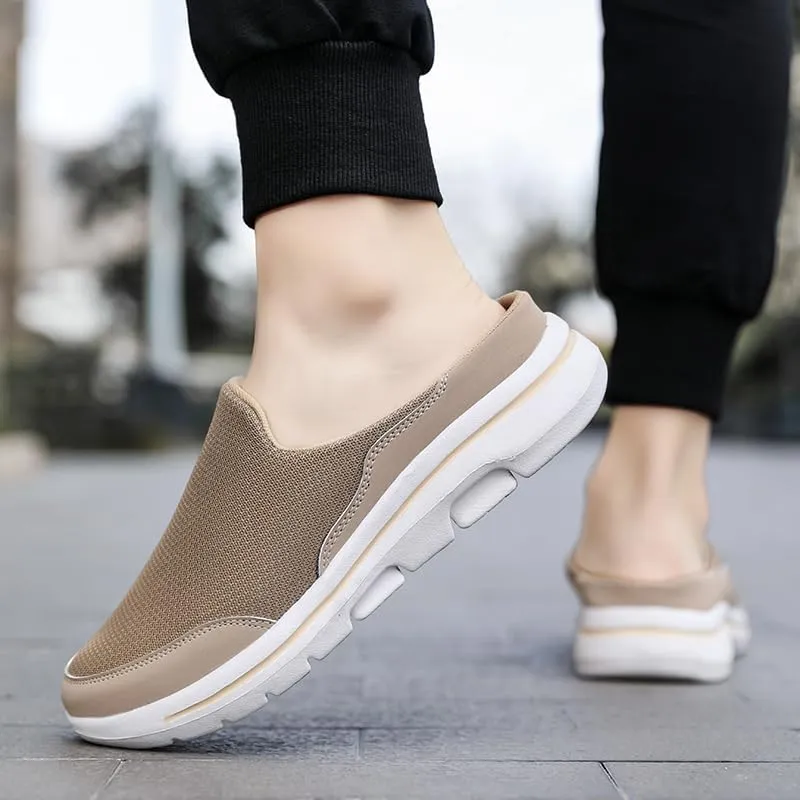 Men's Mesh House Slippers, Slip-on Mules, Indoor, Slipons,Stylish Wide Summer Shoe,Lightweight, Washable
