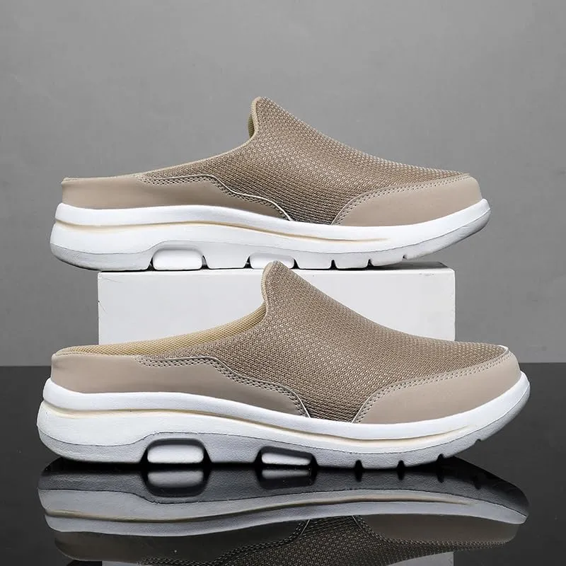 Men's Mesh House Slippers, Slip-on Mules, Indoor, Slipons,Stylish Wide Summer Shoe,Lightweight, Washable