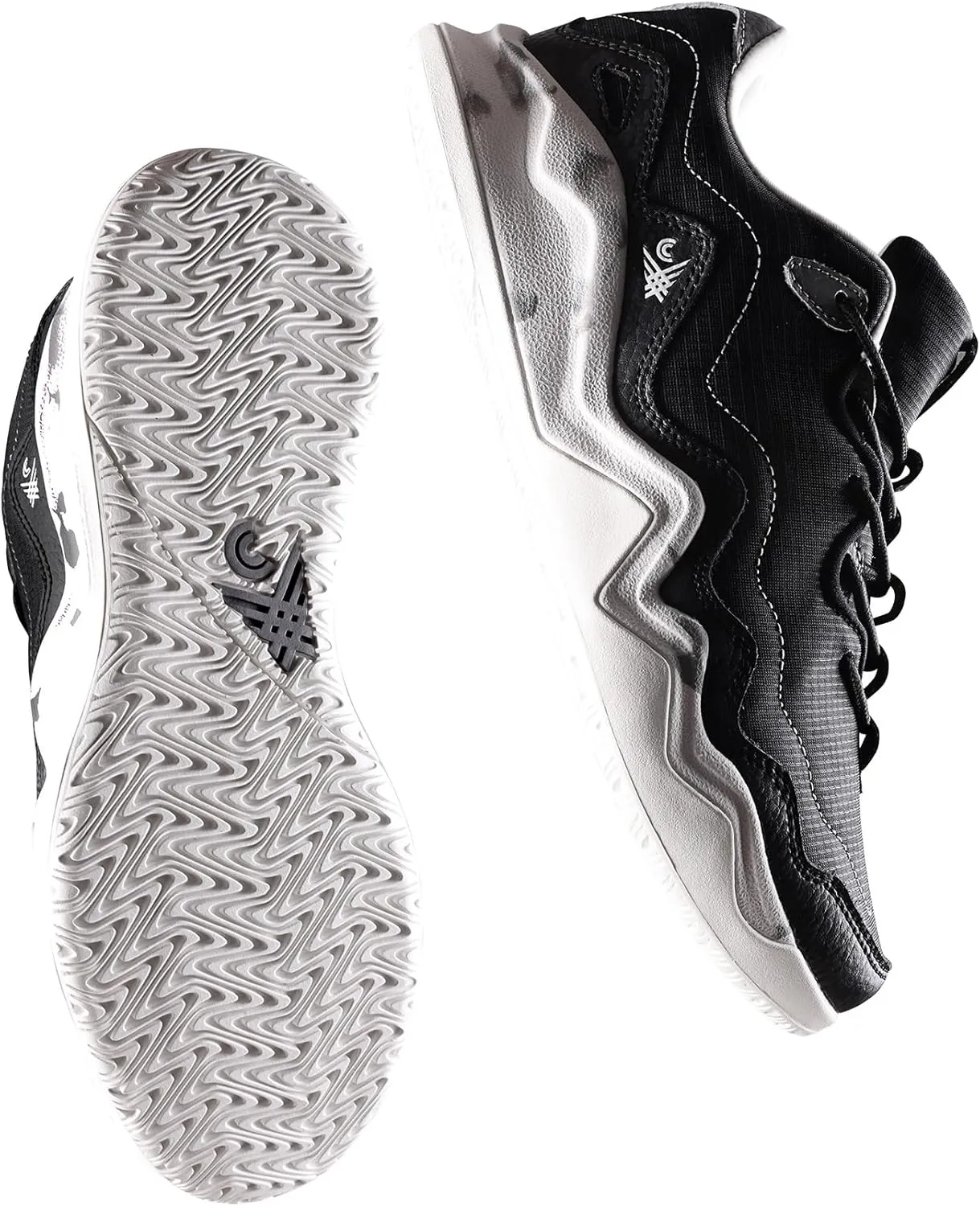 Mens Sniper Basketball Shoes - Flexible Full Grain Leather and Air Mesh Low Top Basketball Shoes for Men