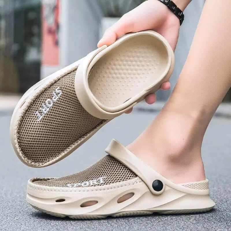 Men's Soft Breathable Mesh Summer Slippers for Outdoor Walking Beach