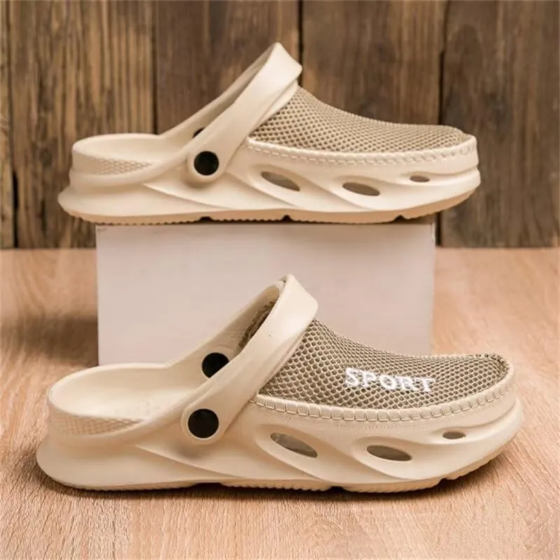 Men's Soft Breathable Mesh Summer Slippers for Outdoor Walking Beach