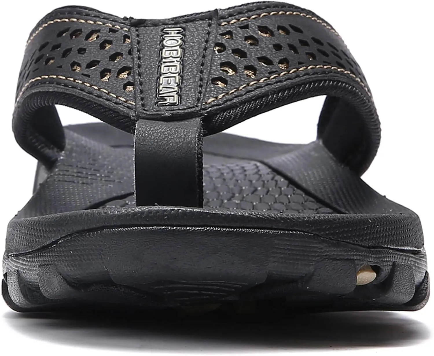 Men's Sport Flip Flops Comfort Breathable Casual Leather Beach Sandals Indoor and Outdoor Arch Support Flip Flops