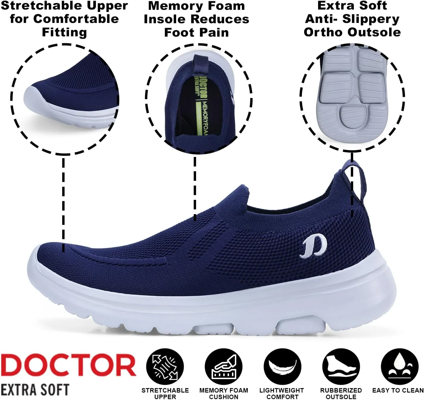 Men's Sports Shoes with Memory Foam Cushioned Insole| Running Walking Gym Training Jogging Athletics| Comfortable & Stylish| Casual & Lightweight|Slipon Sneaker Gent's Boy's ART-2008