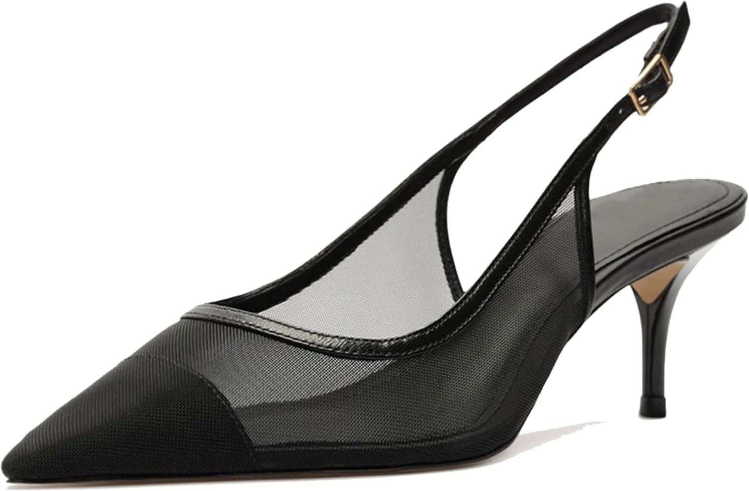 Mesh Kitten Heels for Women Slingback Design with Pointed Toe Breathable and Stylish Elegant Low Heel for Comfort and Sophistication