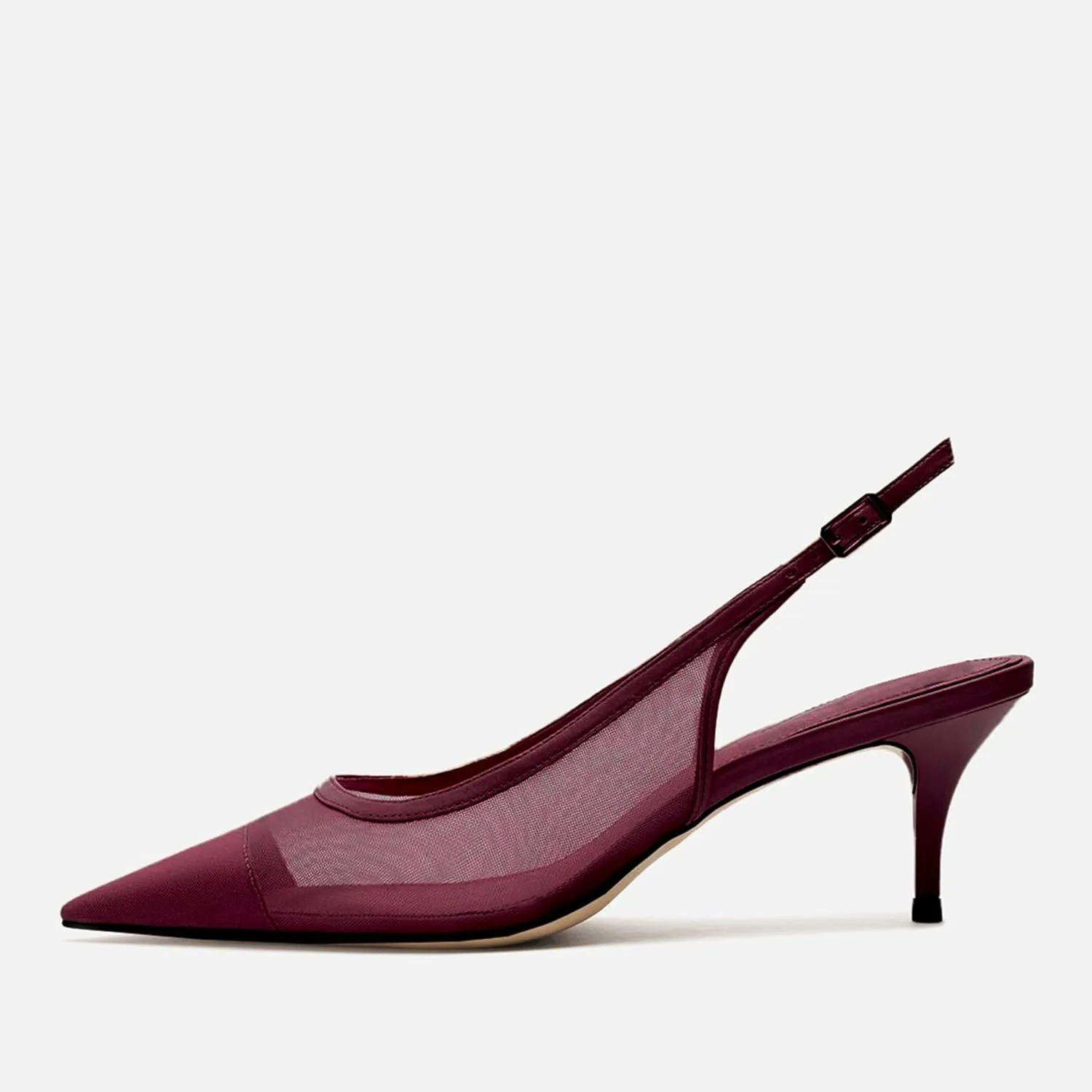 Mesh Kitten Heels for Women Slingback Design with Pointed Toe Breathable and Stylish Elegant Low Heel for Comfort and Sophistication