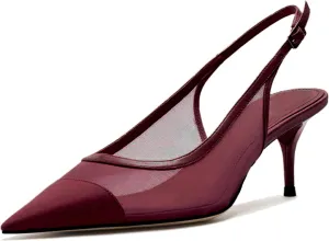 Mesh Kitten Heels for Women Slingback Design with Pointed Toe Breathable and Stylish Elegant Low Heel for Comfort and Sophistication