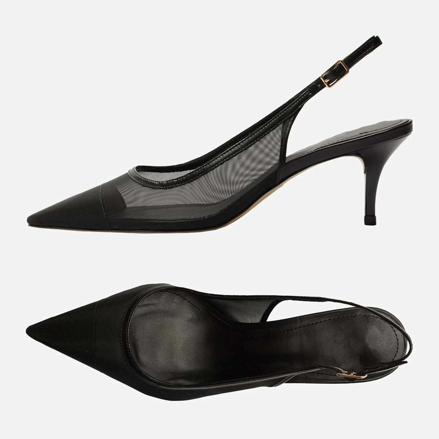 Mesh Kitten Heels for Women Slingback Design with Pointed Toe Breathable and Stylish Elegant Low Heel for Comfort and Sophistication