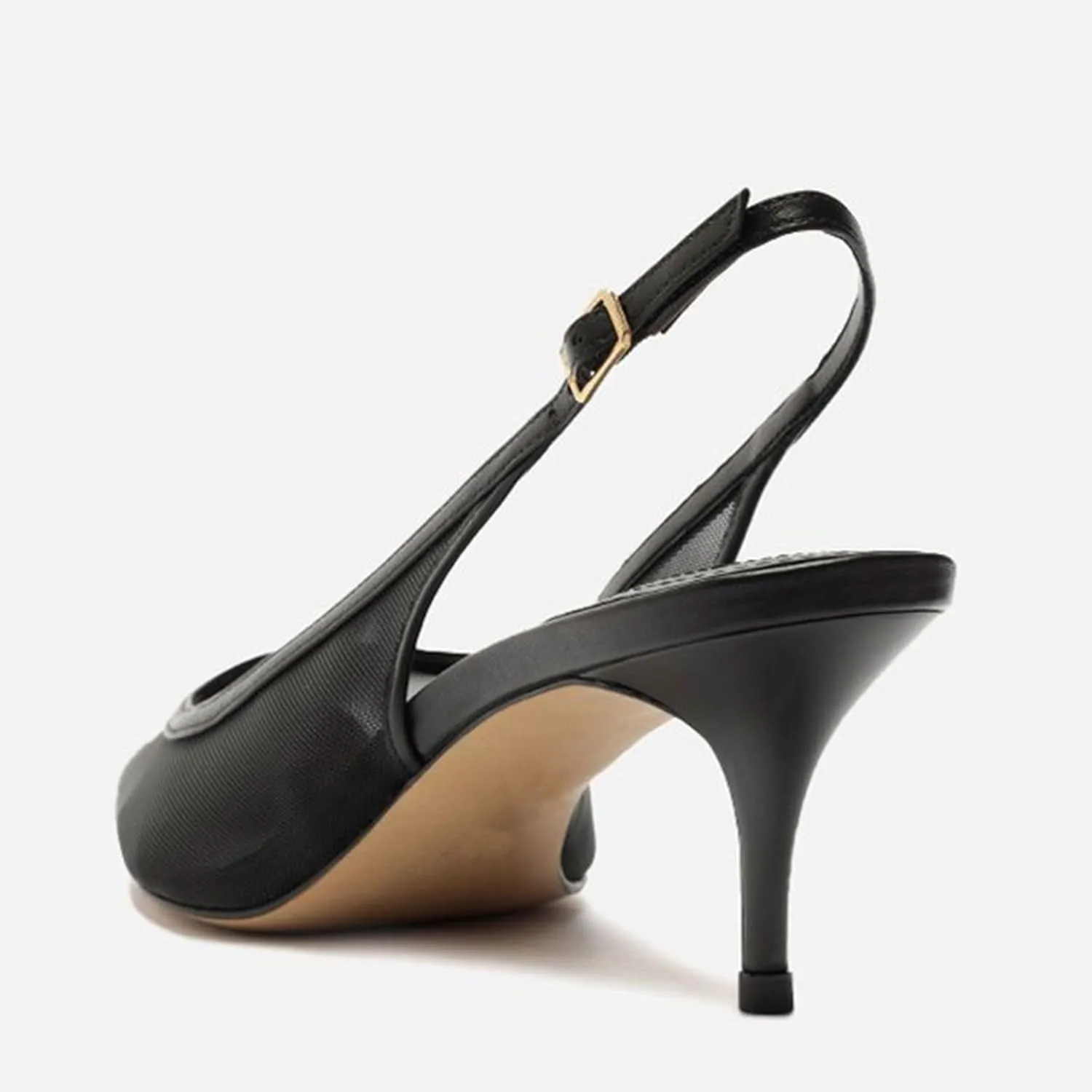 Mesh Kitten Heels for Women Slingback Design with Pointed Toe Breathable and Stylish Elegant Low Heel for Comfort and Sophistication