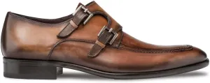 Mezlan Leather Double Monk Strap - Mens Bold Calfskin Shoe with Leather Sole and Breathable Leather - Handcrafted in Spain - Medium Width (Cognac, 11)