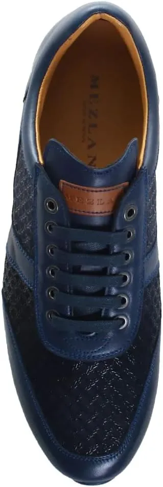 Mezlan - Maxim - Men's Luxury Dress Sneaker - Embossed Suede & Smooth Calfskin - Handcrafted in Spain