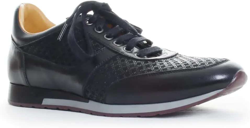 Mezlan - Maxim - Men's Luxury Dress Sneaker - Embossed Suede & Smooth Calfskin - Handcrafted in Spain