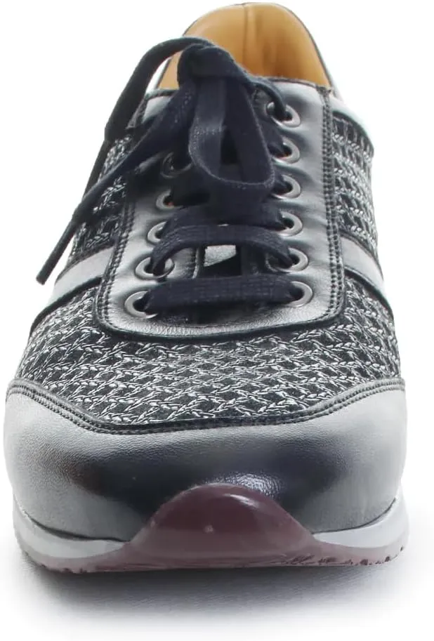 Mezlan - Maxim - Men's Luxury Dress Sneaker - Embossed Suede & Smooth Calfskin - Handcrafted in Spain