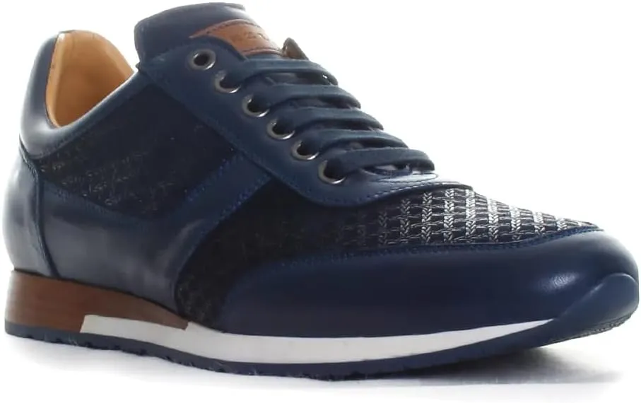 Mezlan - Maxim - Men's Luxury Dress Sneaker - Embossed Suede & Smooth Calfskin - Handcrafted in Spain