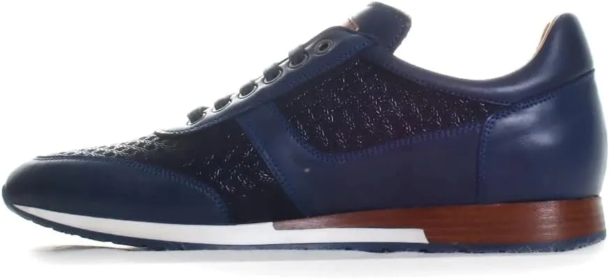Mezlan - Maxim - Men's Luxury Dress Sneaker - Embossed Suede & Smooth Calfskin - Handcrafted in Spain