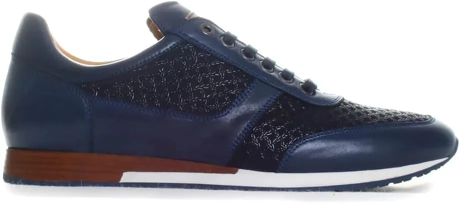 Mezlan - Maxim - Men's Luxury Dress Sneaker - Embossed Suede & Smooth Calfskin - Handcrafted in Spain