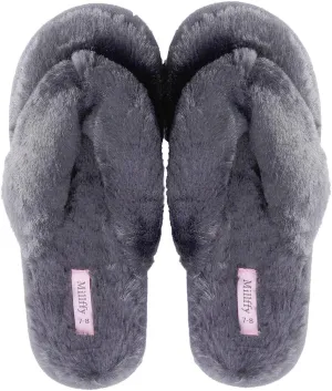 Millffy Fuzzy Fluffy Open Toe Slippers for Summer Warm Comfy flip Flop Slippers for Women Slip on