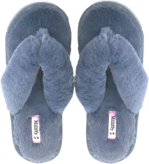 Millffy Fuzzy Fluffy Open Toe Slippers for Summer Warm Comfy flip Flop Slippers for Women Slip on