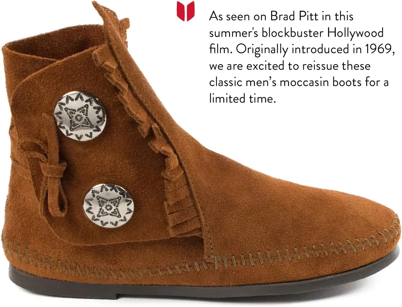 Minnetonka Men's Button Softsole and Hardsole Boot