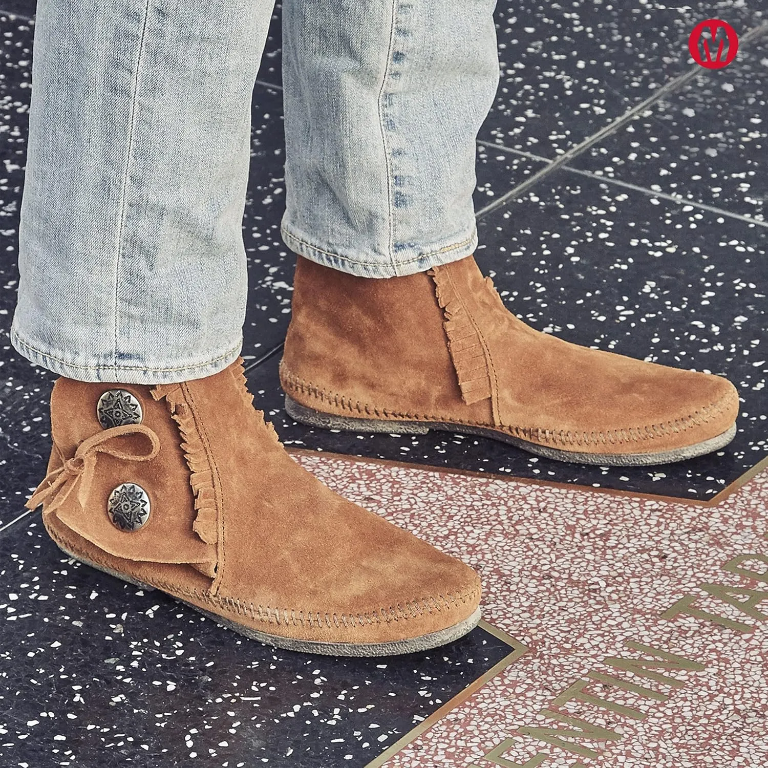 Minnetonka Men's Button Softsole and Hardsole Boot