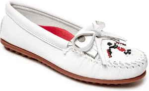 Minnetonka Women’s Thunderbird “Animikii” Hardsole – Moccasins for Women with a Classic Leather Moccasin Silhouette, Cushioned Footbed, and Beaded Moccasin Design
