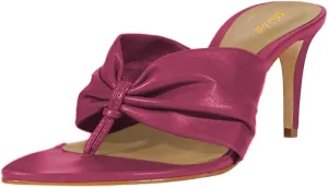 miss left Women Chic Open Pointed Toe Thong Slide Sandals Thin Mid Heel Slip on Flip Flops Fashion Summer Dressy Mules Size 4-16 US