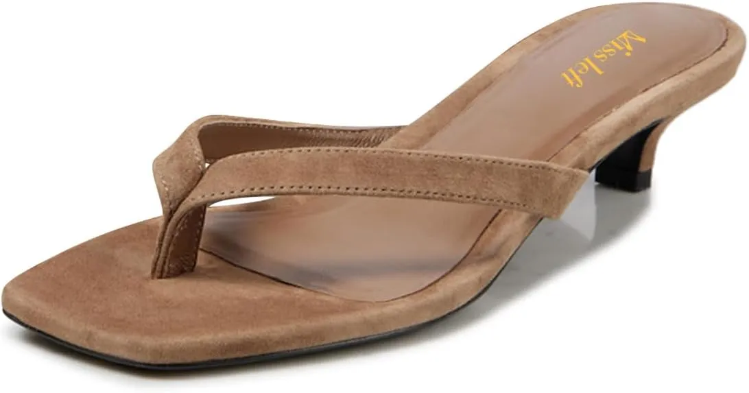 miss left Women Classic Open Toe Slip on Flip Flops Low Heel Comfortable Slide Sandals Casual Daily Wear Slippers Size 4-16 US