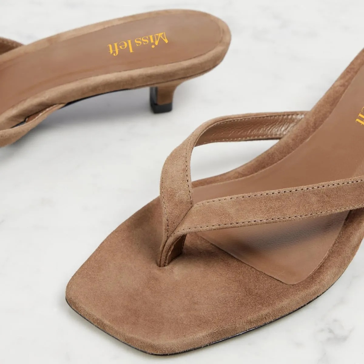 miss left Women Classic Open Toe Slip on Flip Flops Low Heel Comfortable Slide Sandals Casual Daily Wear Slippers Size 4-16 US