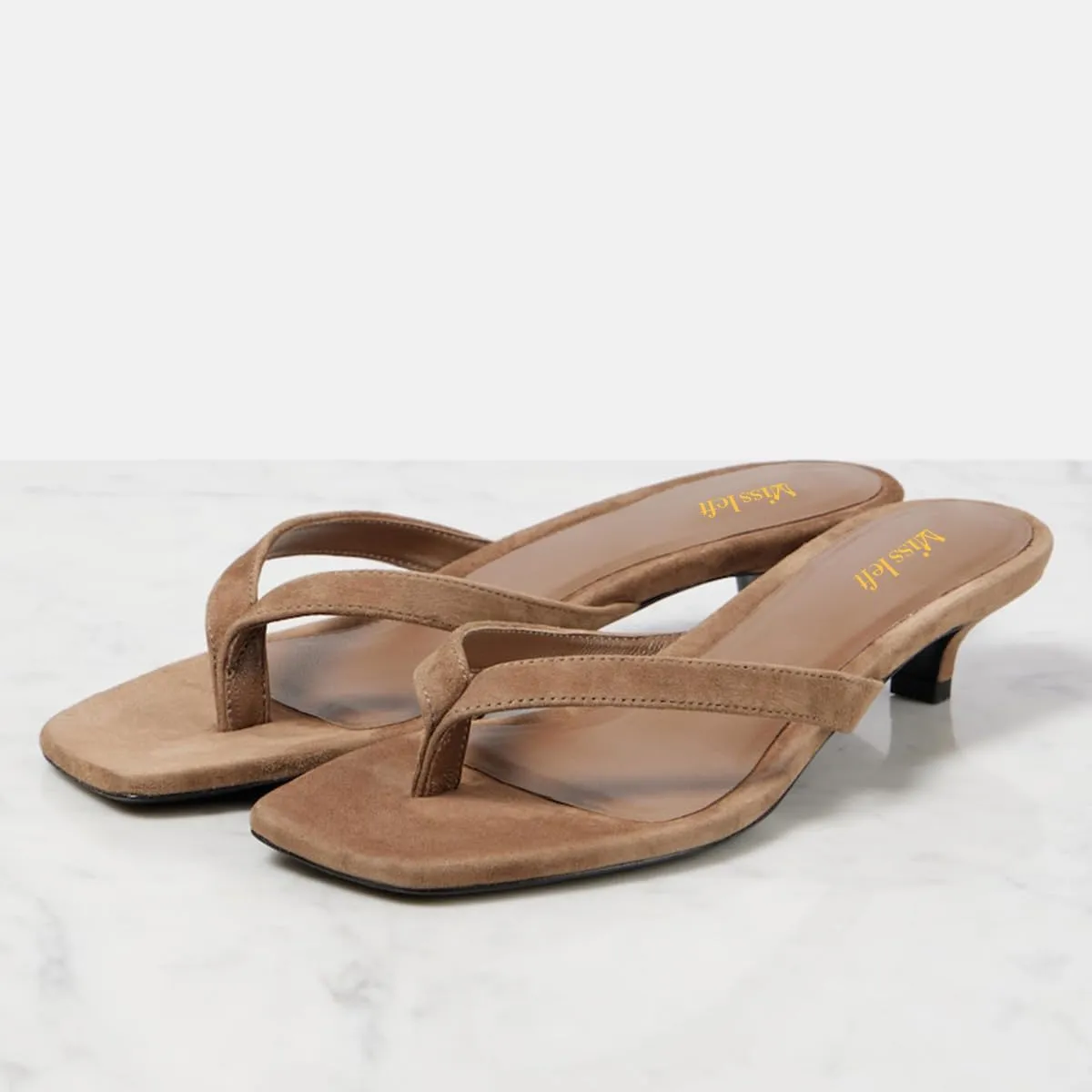 miss left Women Classic Open Toe Slip on Flip Flops Low Heel Comfortable Slide Sandals Casual Daily Wear Slippers Size 4-16 US
