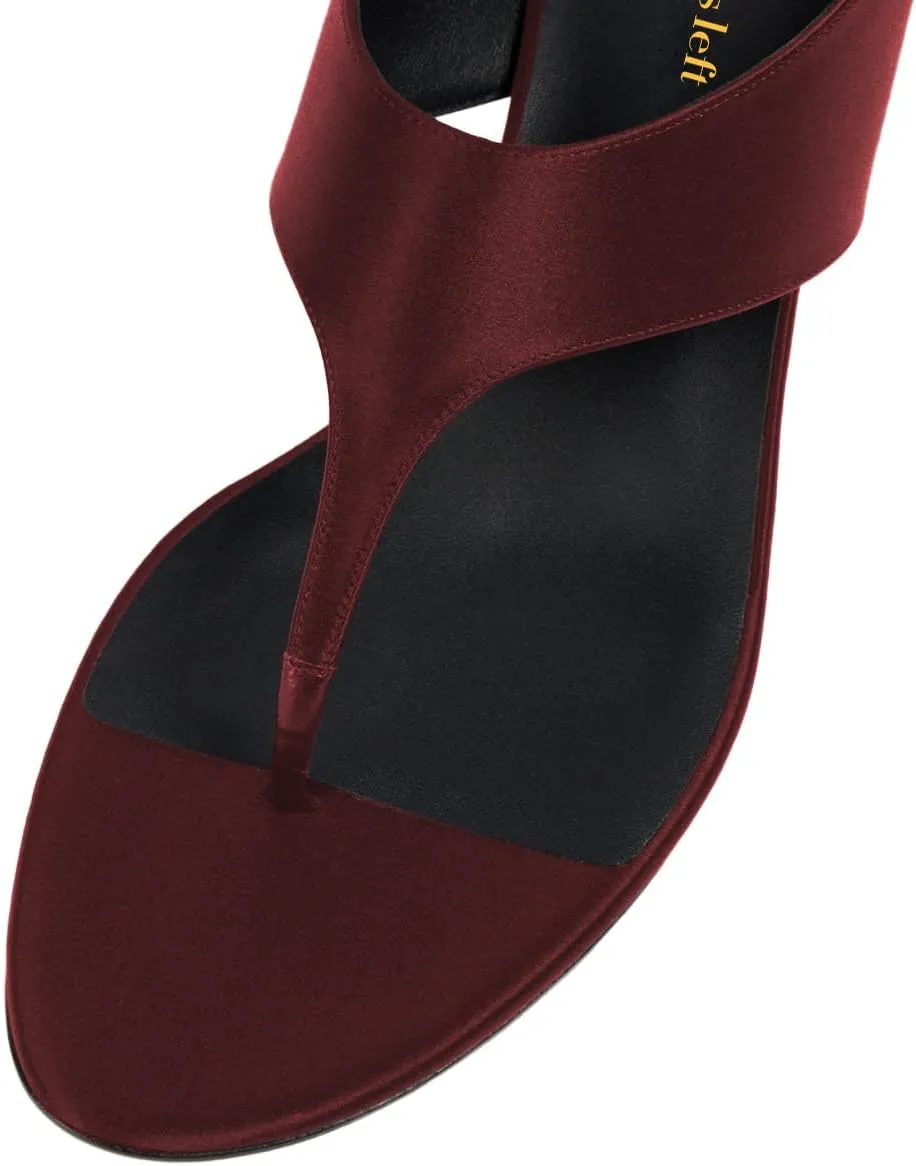 miss left Women Unique Open Toe Flip Flops Slip on Special Studded Rhinestone Chunky Low Heel Thong Sandals Fashion Party Daily Mules Size 4-16 US