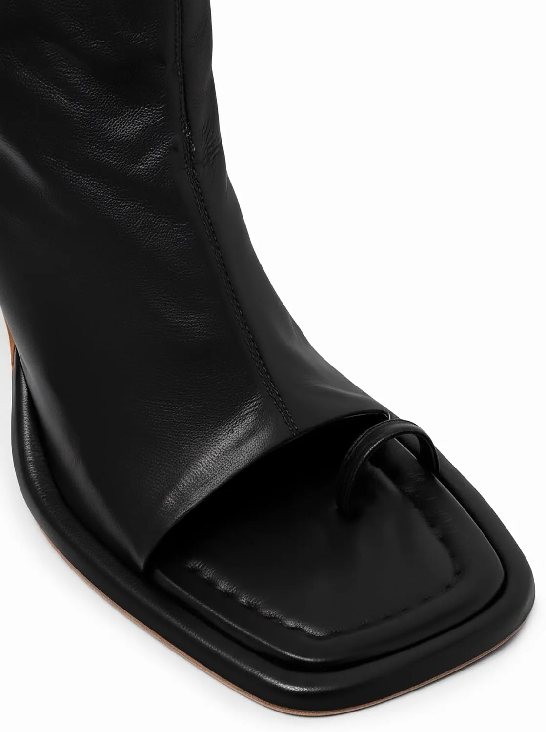 MissHeel Open Toe Knee High Boots Toe-Ring Stretch Summer Boot with Zipper
