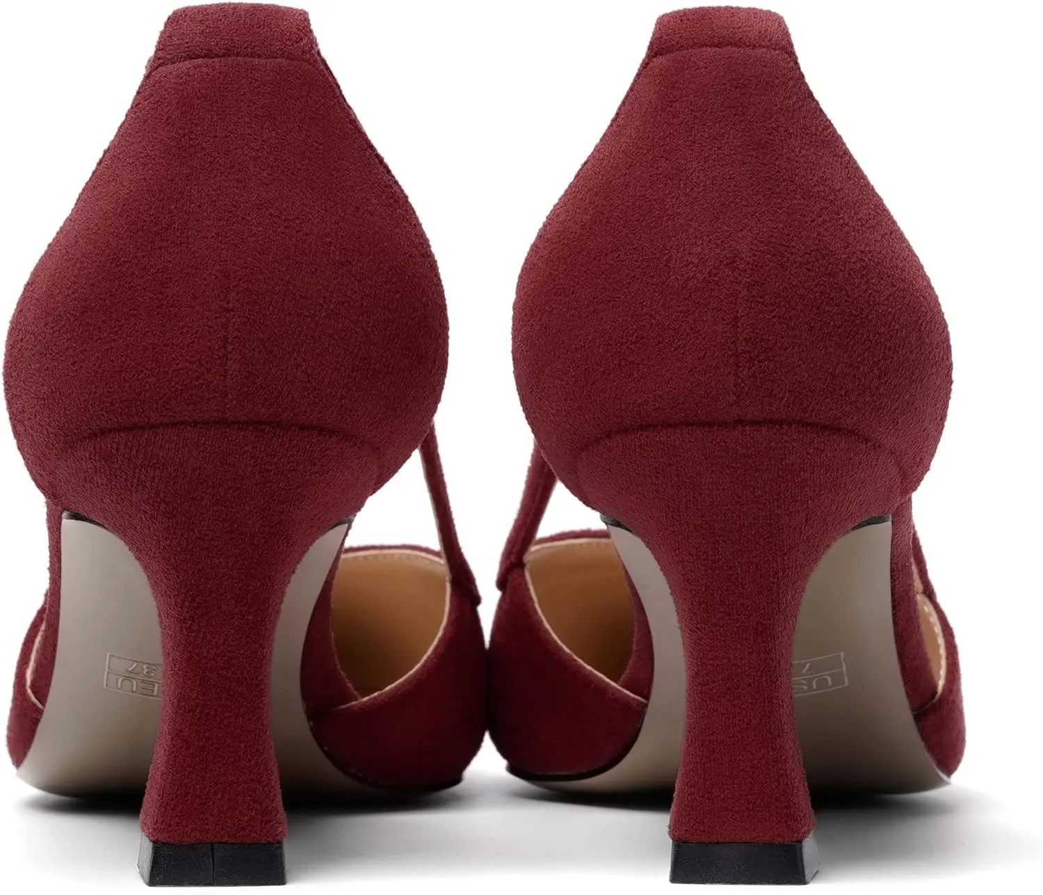 MODENCOCO Womens Casual Pointed Toe Elegant Buckle Wedding Suede Stiletto Mid Heel Pumps Dress Shoes 2.5 Inch