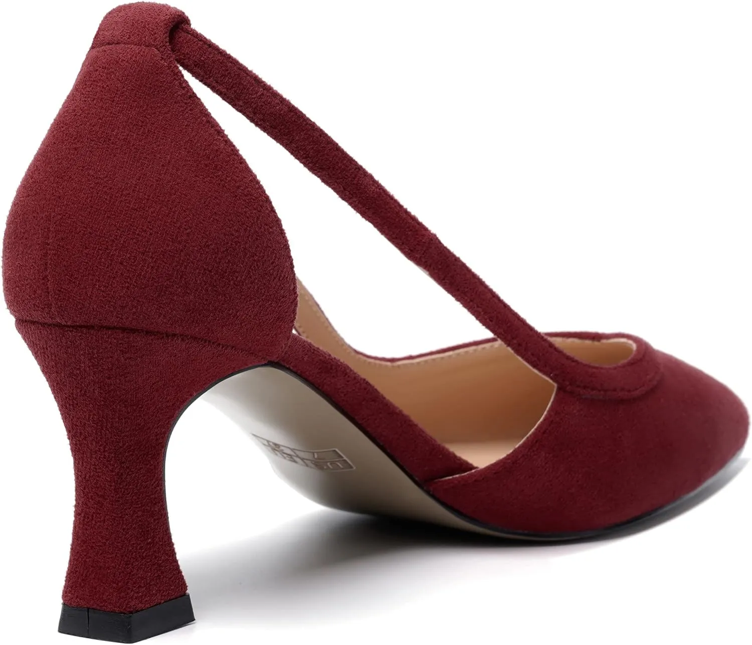 MODENCOCO Womens Casual Pointed Toe Elegant Buckle Wedding Suede Stiletto Mid Heel Pumps Dress Shoes 2.5 Inch