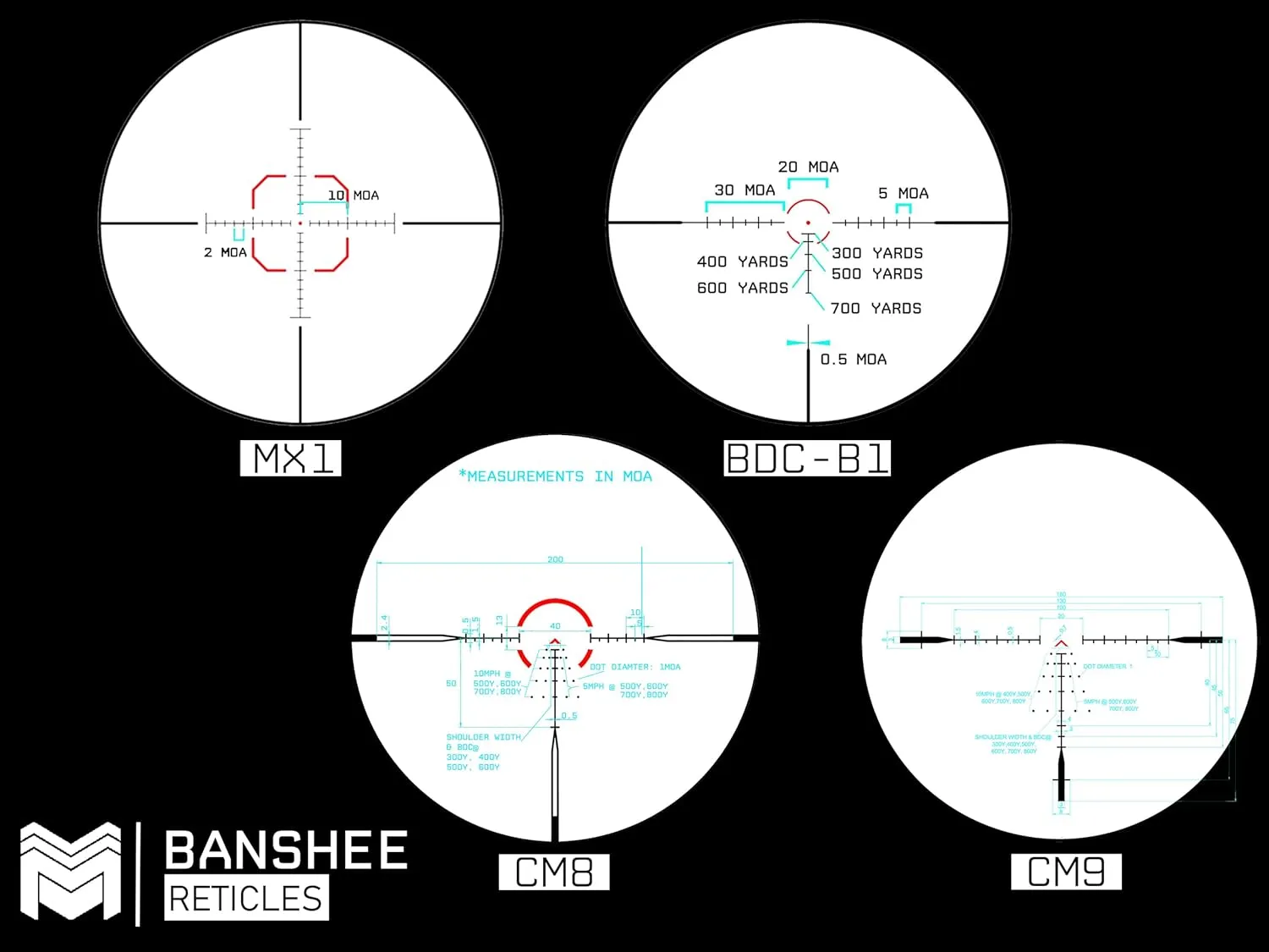 Monstrum Banshee 2-10x30 MPVO Rifle Scope with Offset Scope Mount