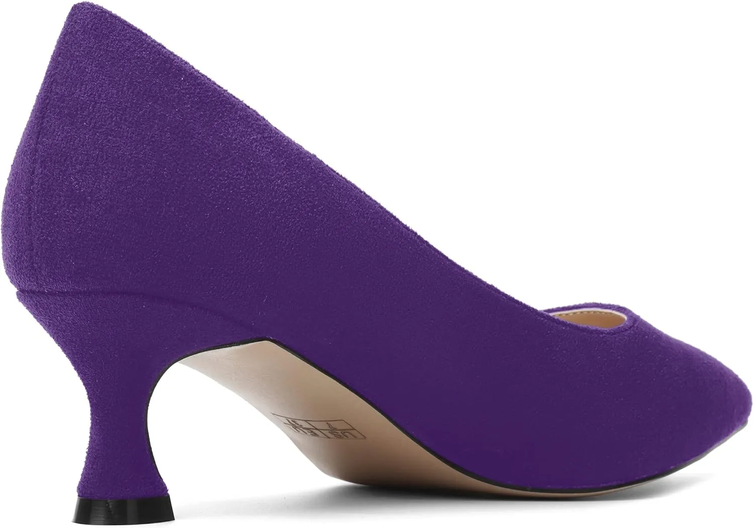 MOVINSTEPS Womens Pointed Toe Bridal Slip On Suede Dress Kitten Low Heel Pumps Shoes 2 Inch