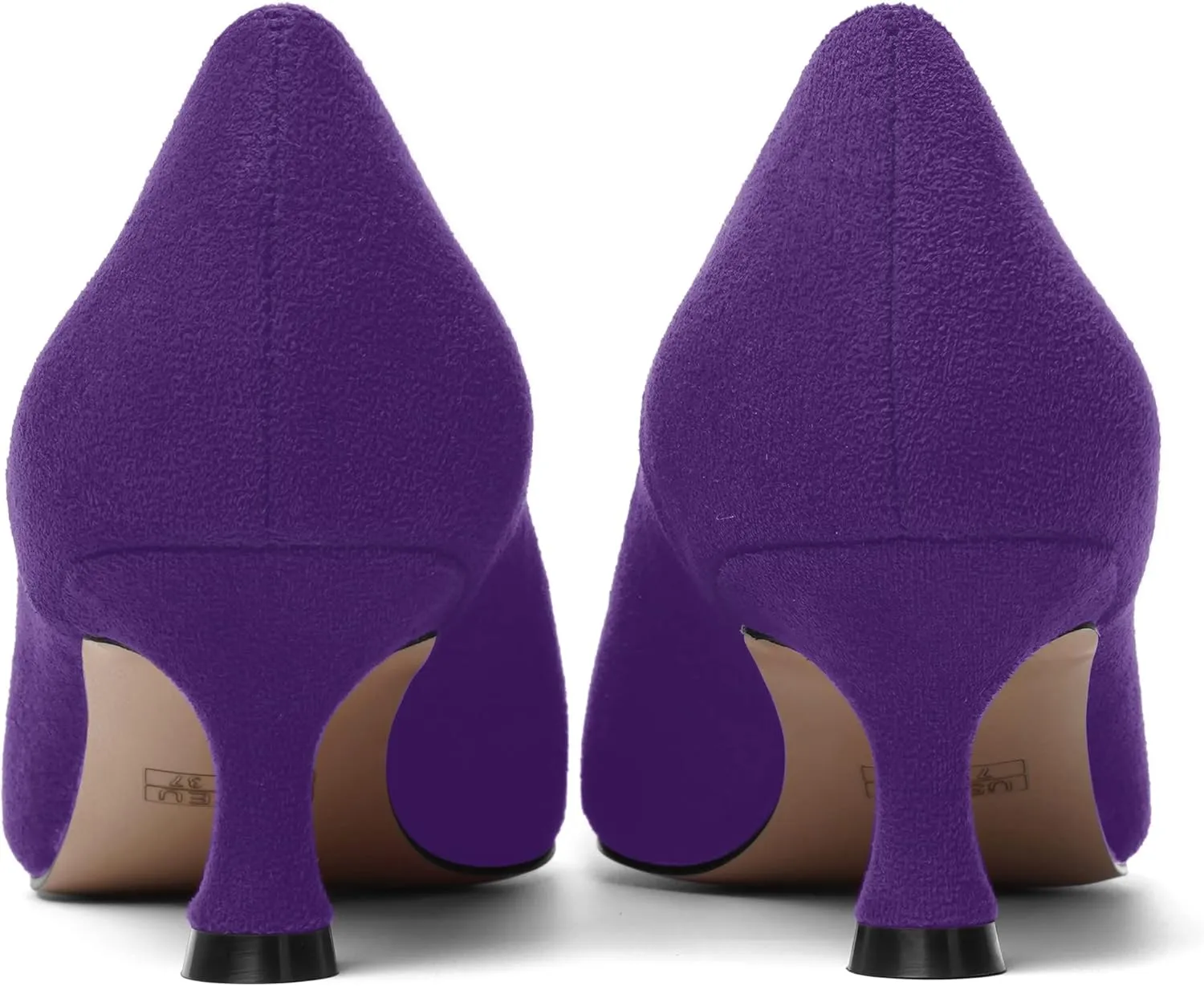 MOVINSTEPS Womens Pointed Toe Bridal Slip On Suede Dress Kitten Low Heel Pumps Shoes 2 Inch