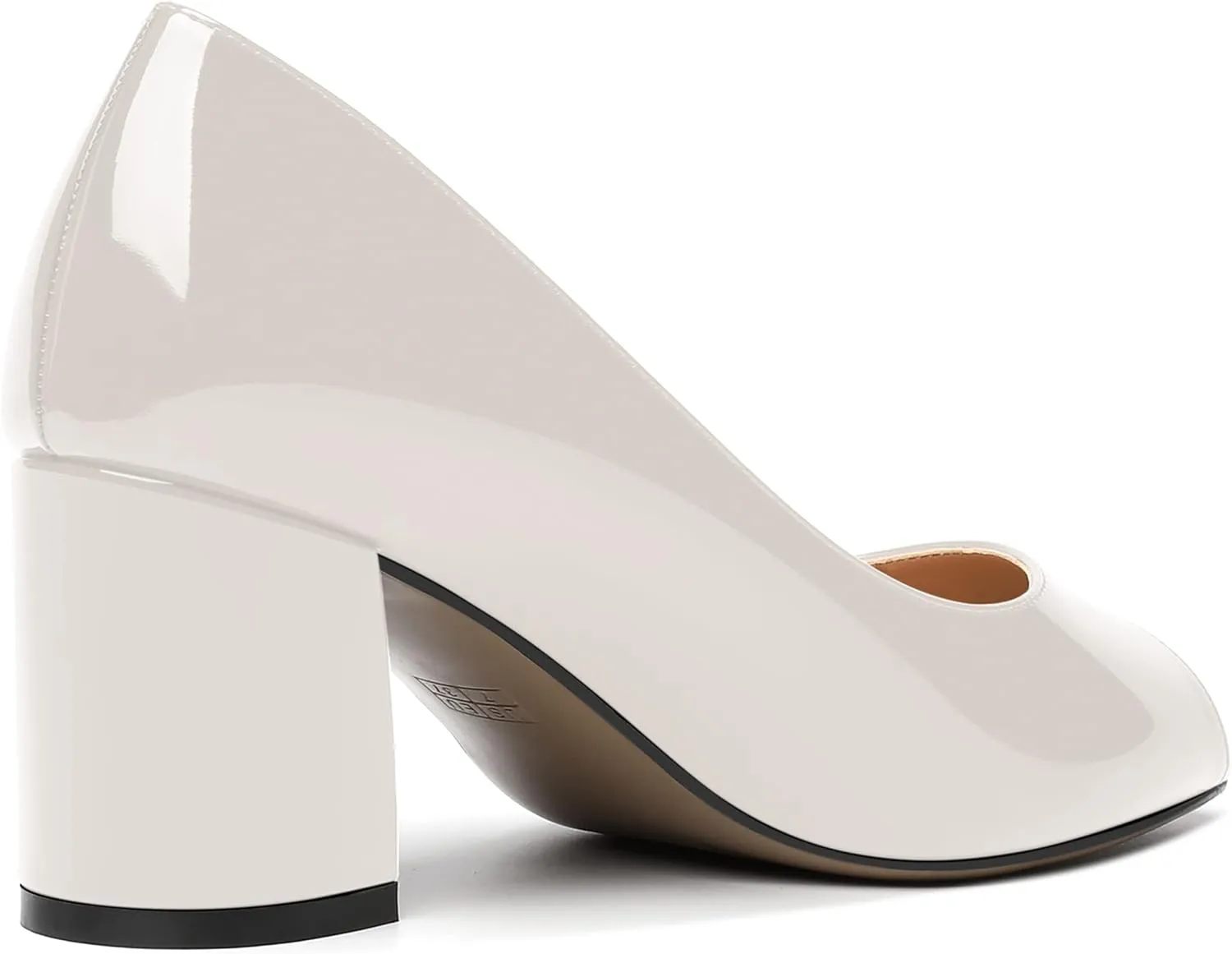 MOVINSTEPS Womens Slip On Dating Peep Toe Dress Patent Block Mid Heel Pumps Shoes 2.5 Inch
