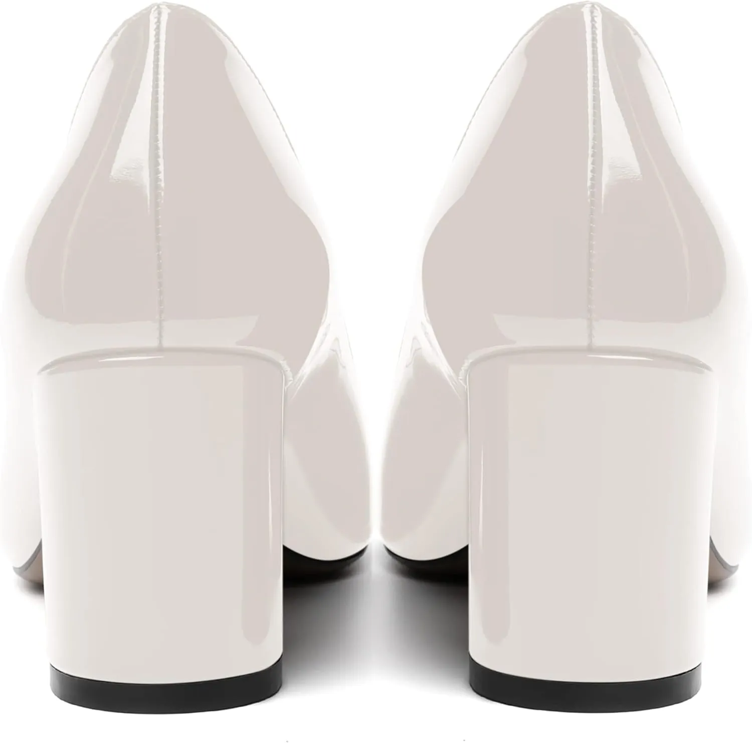 MOVINSTEPS Womens Slip On Dating Peep Toe Dress Patent Block Mid Heel Pumps Shoes 2.5 Inch