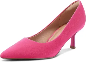 mysoft Women's Pumps 2 inch Kitten Heel Pointed Toe Low Heel Dress Shoes